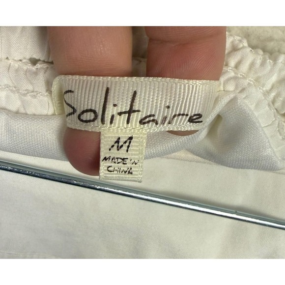 Solitaire Skirt Womens Medium White Lace Layered Crochet Midi Boho Lined Cottage - Picture 3 of 7